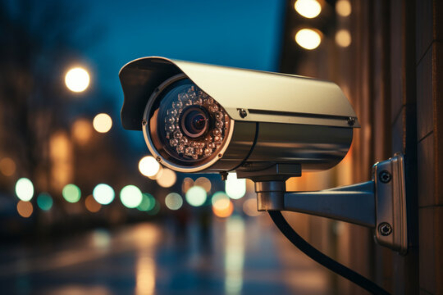 CCTV camera overlooking city