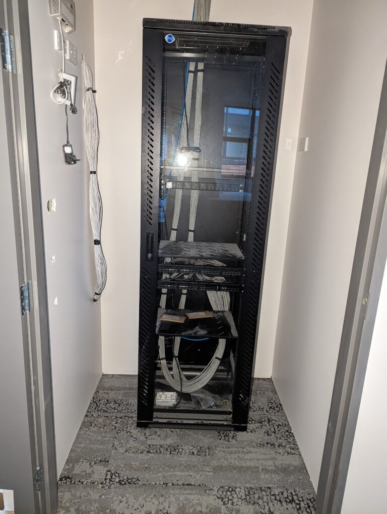 new communications rack install after